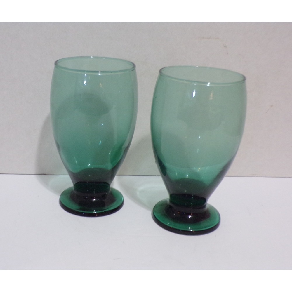 Cristar Lexington Hunter Green Lexington Water Footed Goblets Set Of 2 w/Sticker